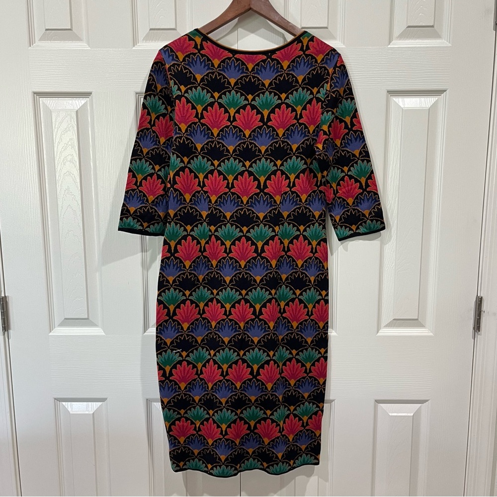 Peruvian Connection Byzantine Knit Sheath Midi Dress Sz M - Picture 4 of 8